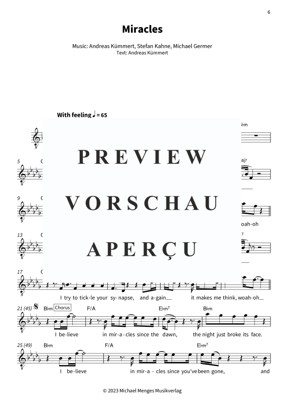 gallery: In My Bones - Leadsheets by Andreas Kümmert, Andreas Kümmert, Gesang & Akkorde - Leadsheet