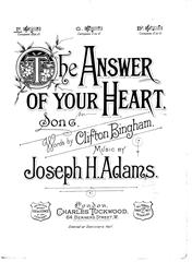 cover: The Answer Of Your Heart, Joseph H. Adams, Gesang, Klavier