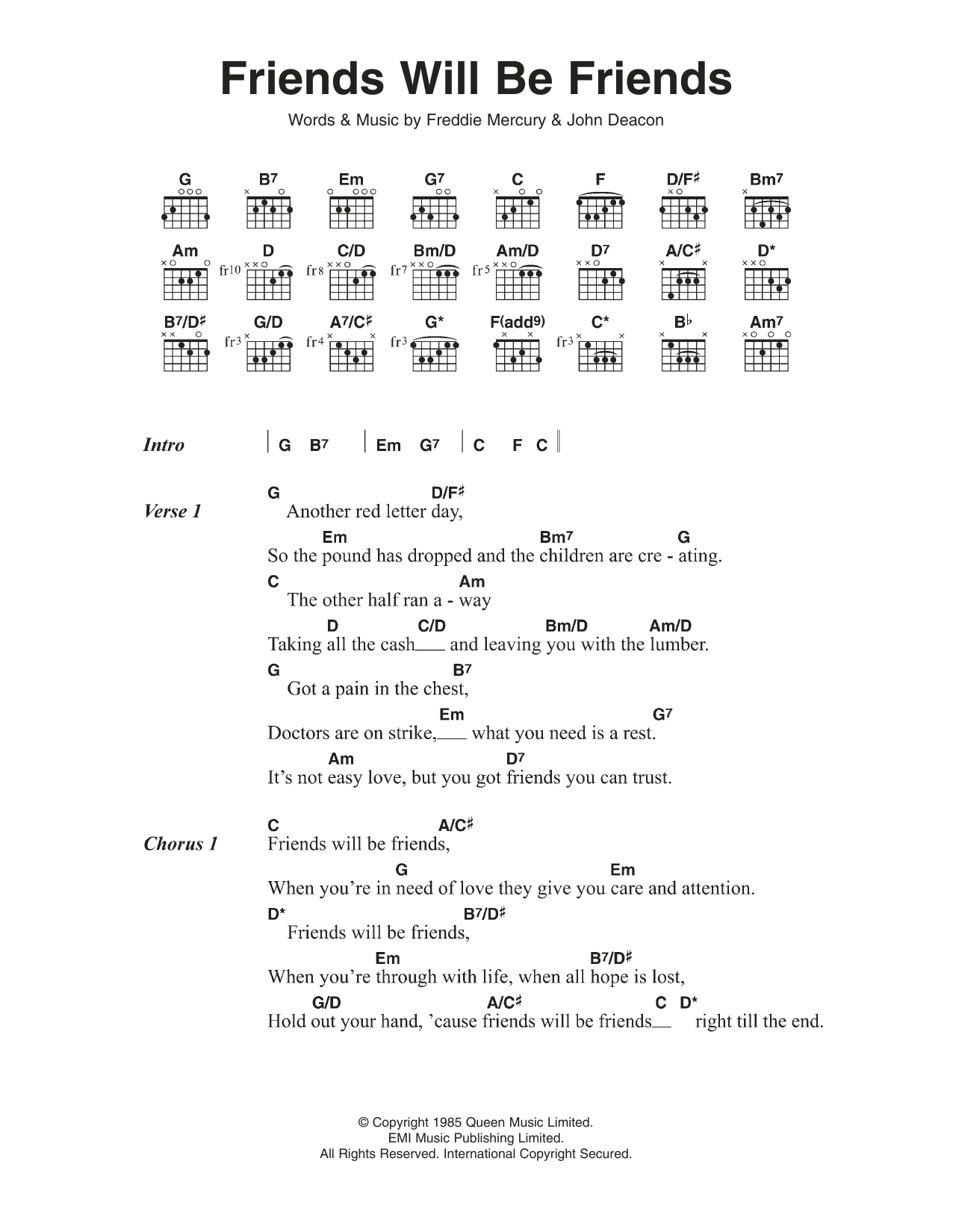 Produktgalerie: Seite 1 von 1 Friends Will Be Friends, Queen, Gitarre