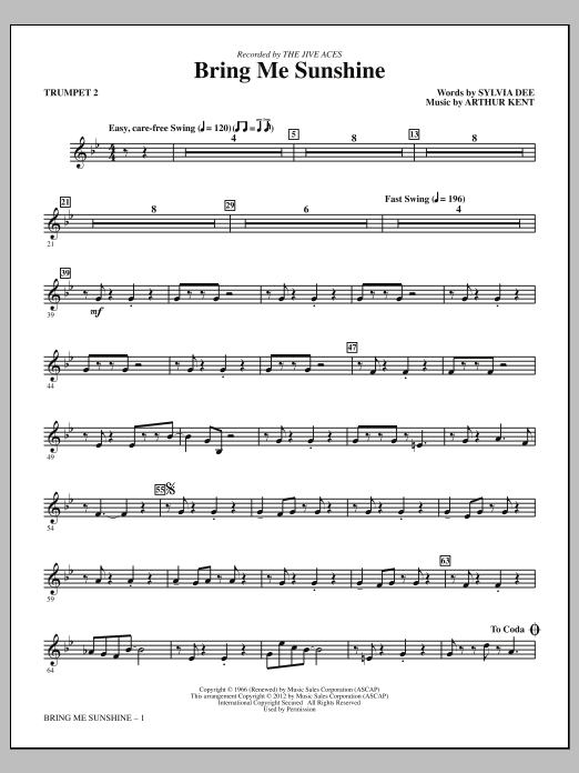 Produktgalerie: Seite 1 von 1 Bring Me Sunshine - Bb Trumpet 2, Kirby Shaw, Chor