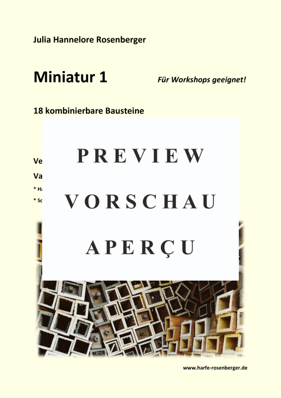 gallery: Miniatur 1, , (18 building blocks for harp/piano 1-4 recorders)