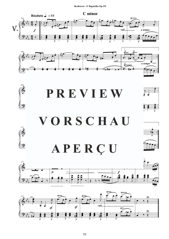 Produktgalerie: Seite 11 von 11 11 Bagatelles for Piano Op.119, , Klavier Solo