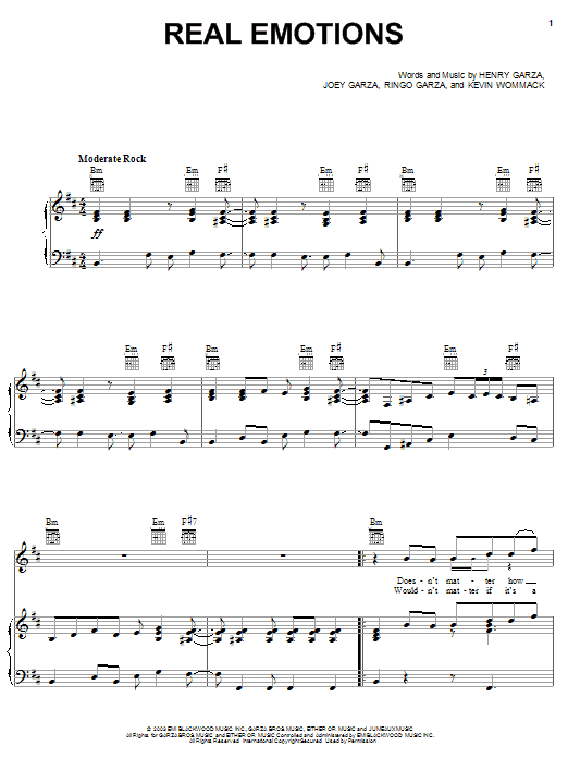 Produktgalerie: Seite 1 von 1 Real Emotions, Los Lonely Boys, Gesang, Gitarre, Klavier