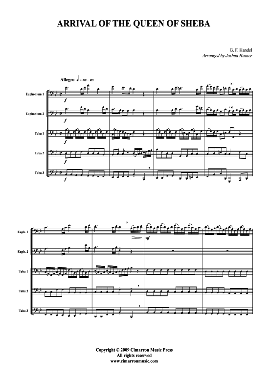 Product picture to: Arrival of the Queen of Sheba G. F. Händel