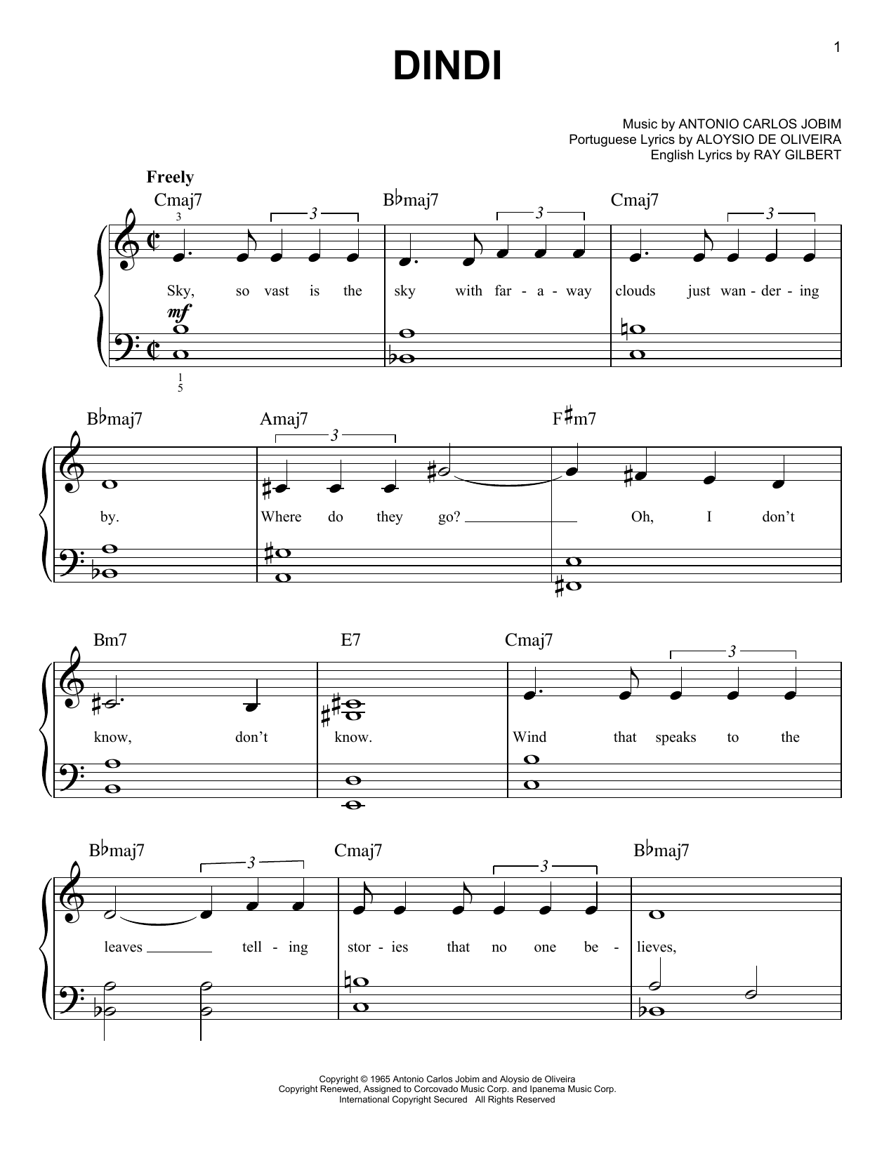 Produktgalerie: Seite 1 von 1 Dindi, Antonio Carlos Jobim, Klavier