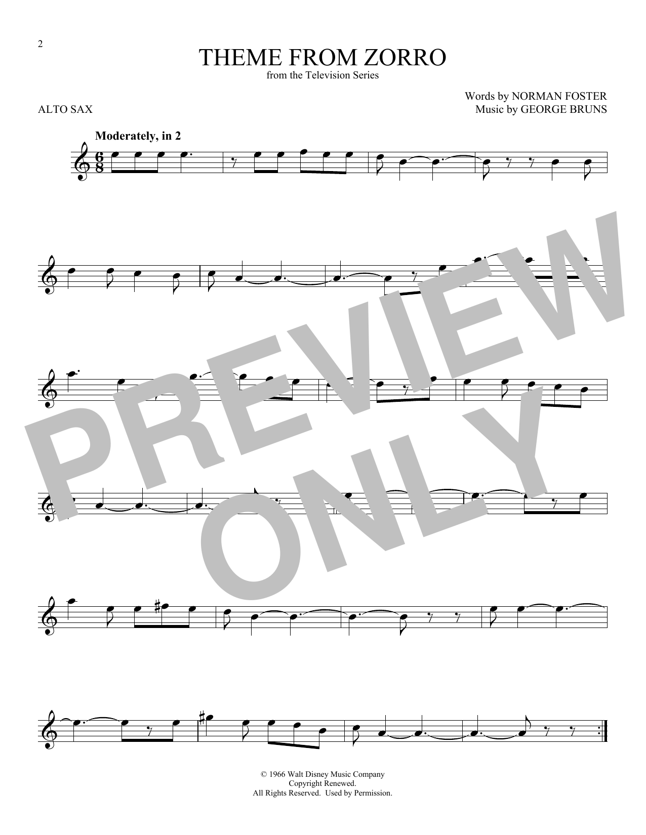 Product gallery: Page 1 of 1 Theme From Zorro, George Bruns