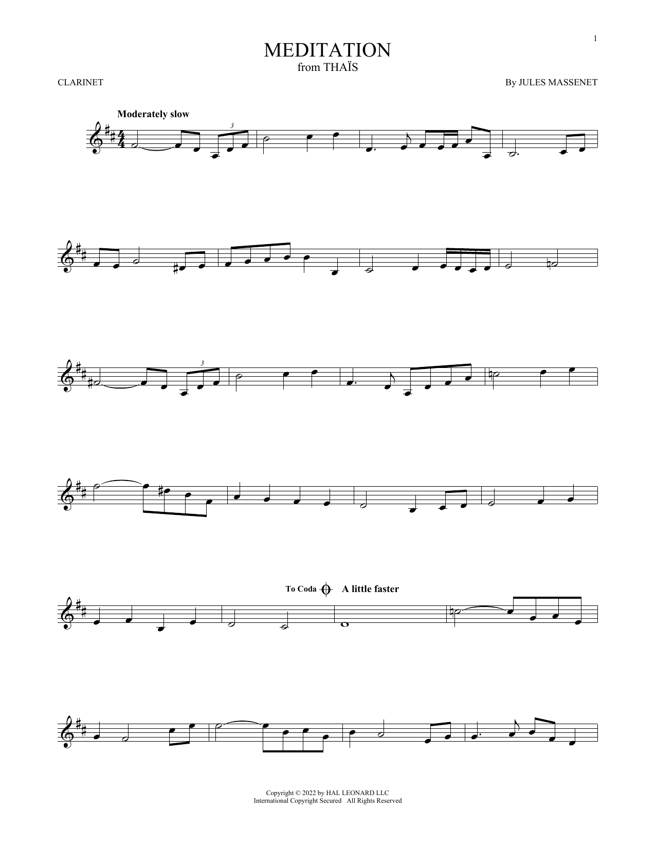 Product gallery: Page 1 of 1 Meditation, Jules Massenet