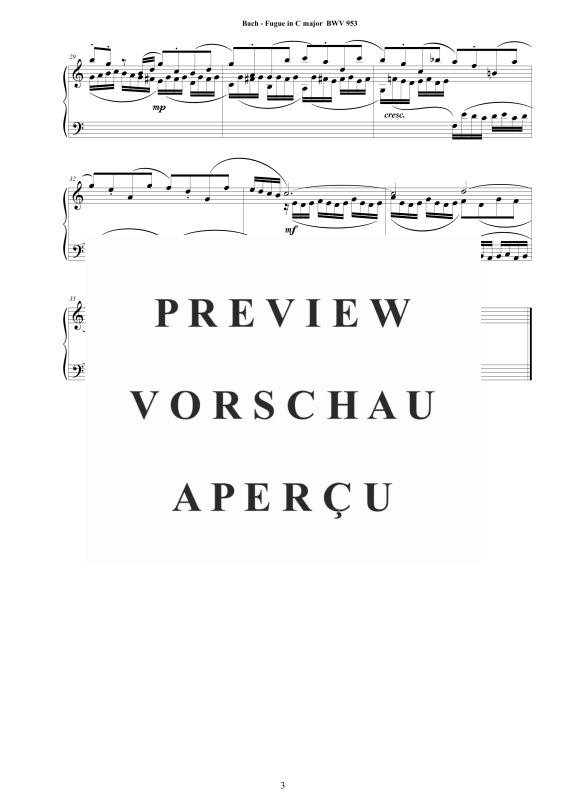 Product gallery: Page 4 of 4 Fugue in C major BWV 953, , Solo Piano
