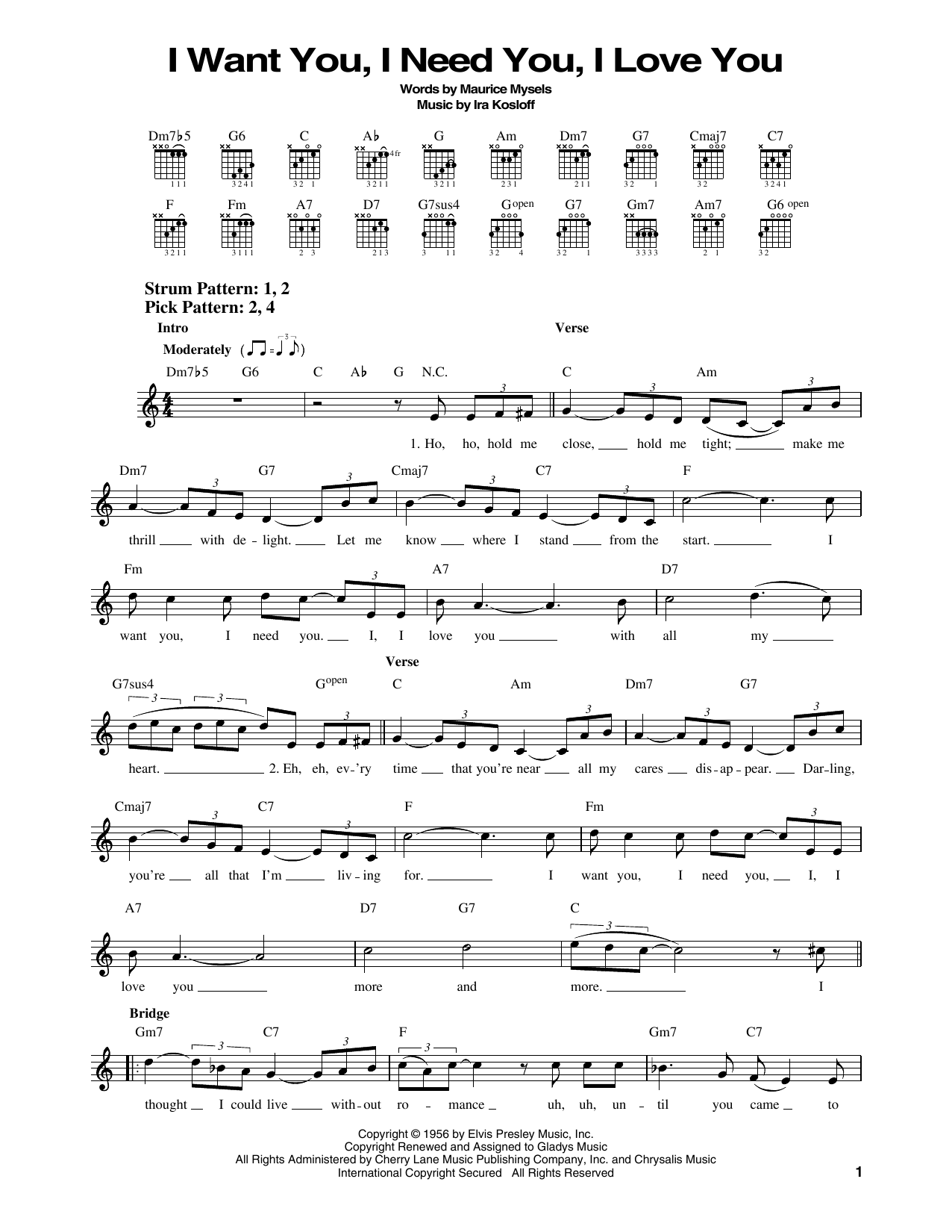 Produktgalerie: Seite 1 von 1 I Want You, I Need You, I Love You, Elvis Presley, Gitarre
