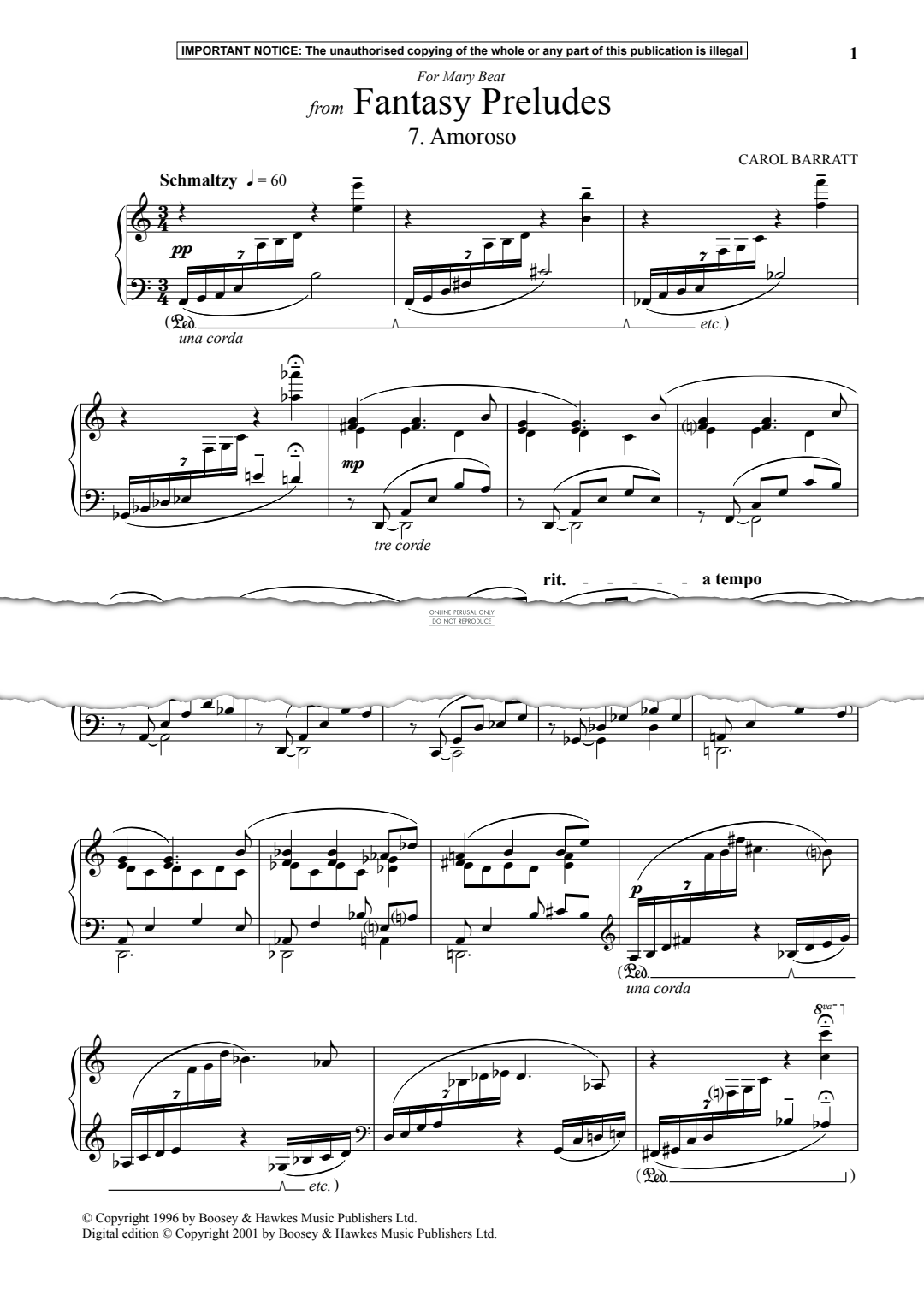 Produktgalerie: Seite 1 von 1 Amoroso from Fantasy Preludes, Carol Barratt, Klavier