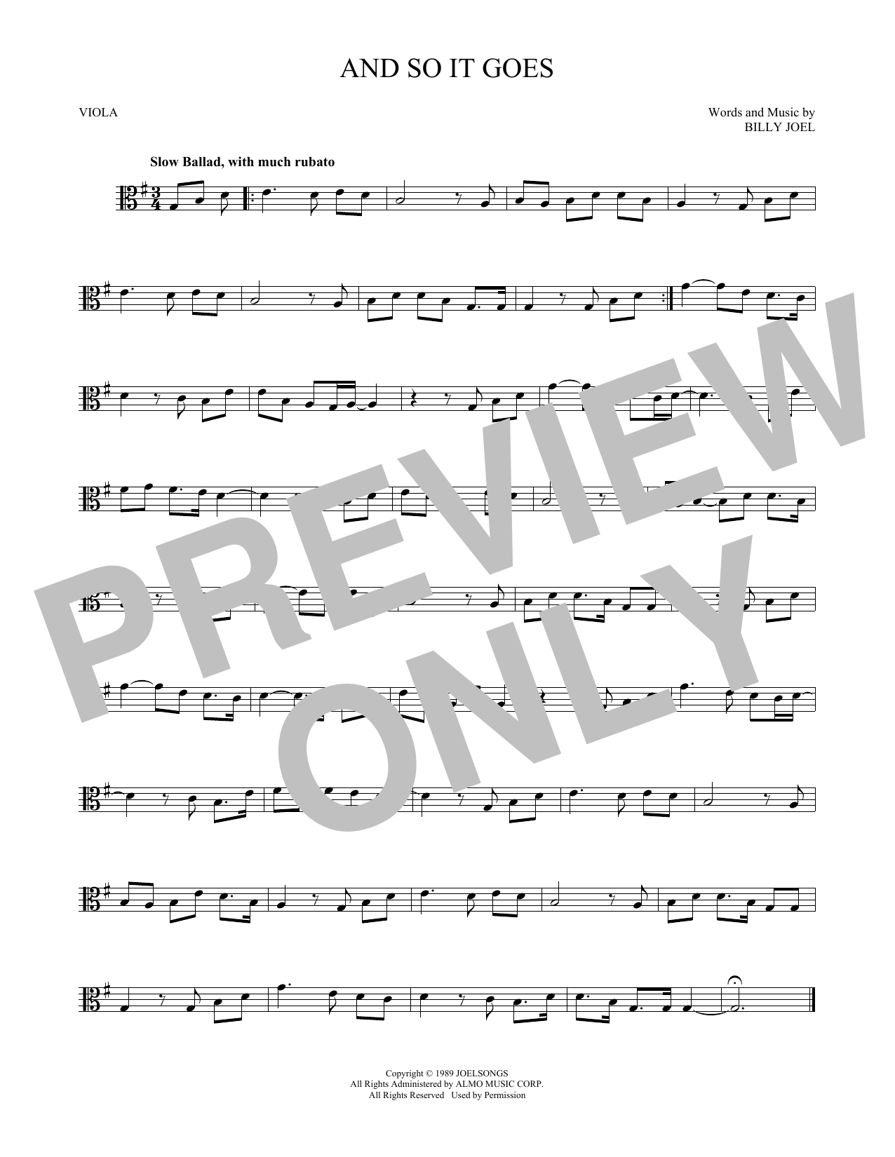 Product gallery: Page 1 of 1 And So It Goes, Billy Joel