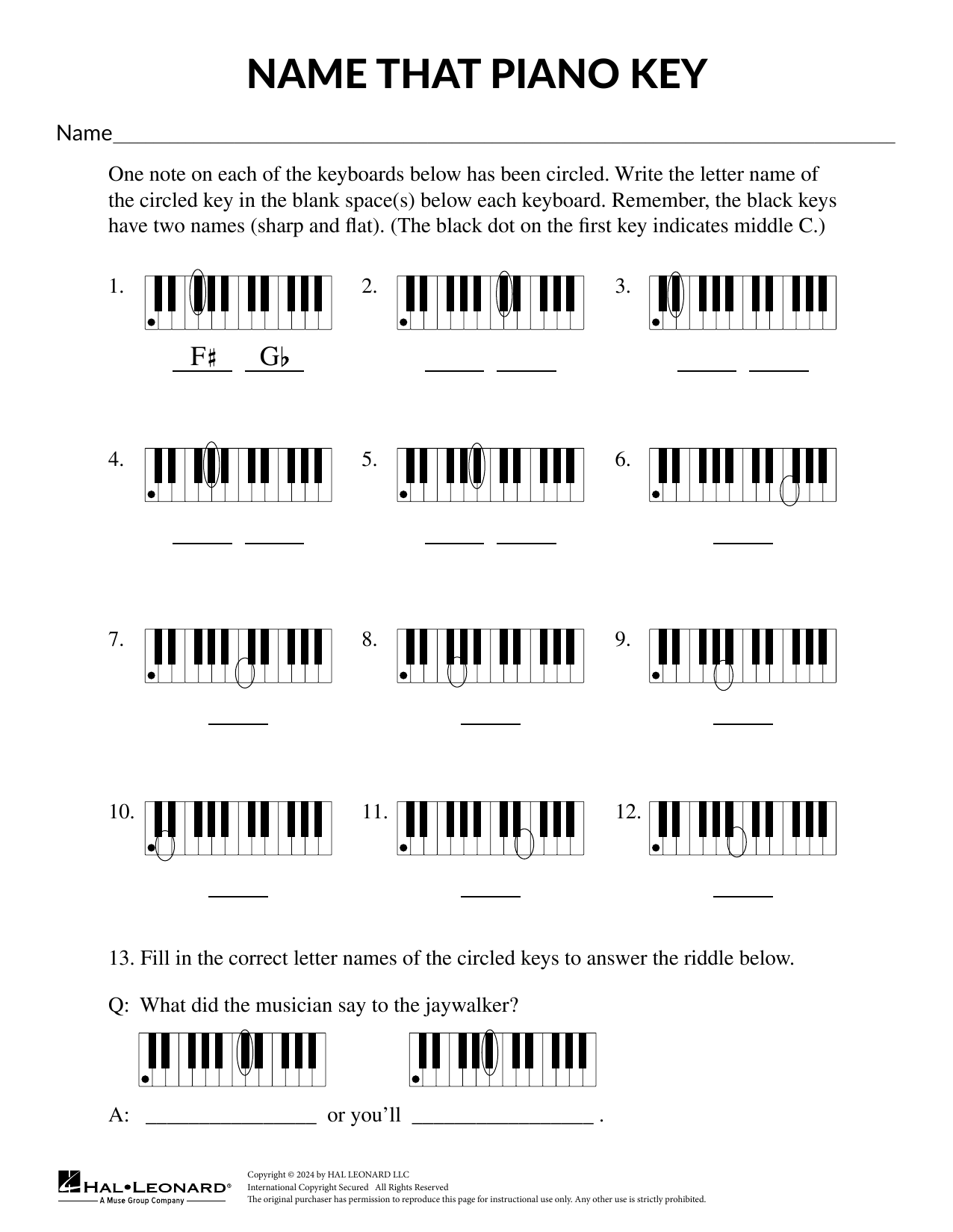 Produktgalerie: Seite 1 von 1 Name that Piano Key, Mary Donnelly