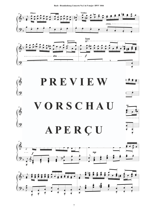 Product gallery: Page 8 of 11 Brandenburg Concerto No. 1 in F major BWV 1046, , Solo Piano