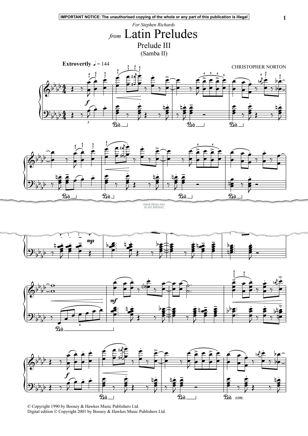 gallery: Prelude III (Samba II) from Latin Preludes, Christopher Norton