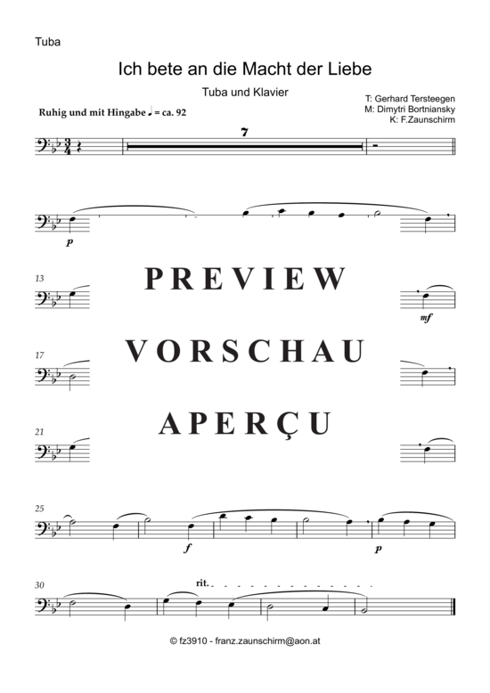Product gallery: Page 4 of 6 Ich bete an die Macht der Liebe , , (tuba + piano)