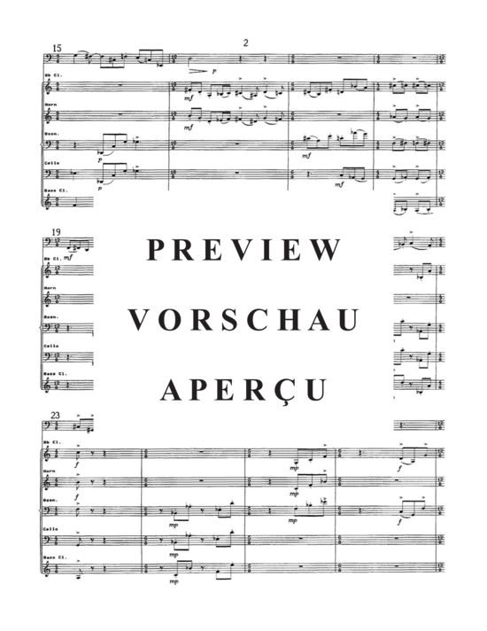 Produktgalerie: Seite 6 von 21 Blithe Spirit , , (Gemischtes Ensemble für Klarinette, Horn, Fagott, Violoncello + Tuba Solo)