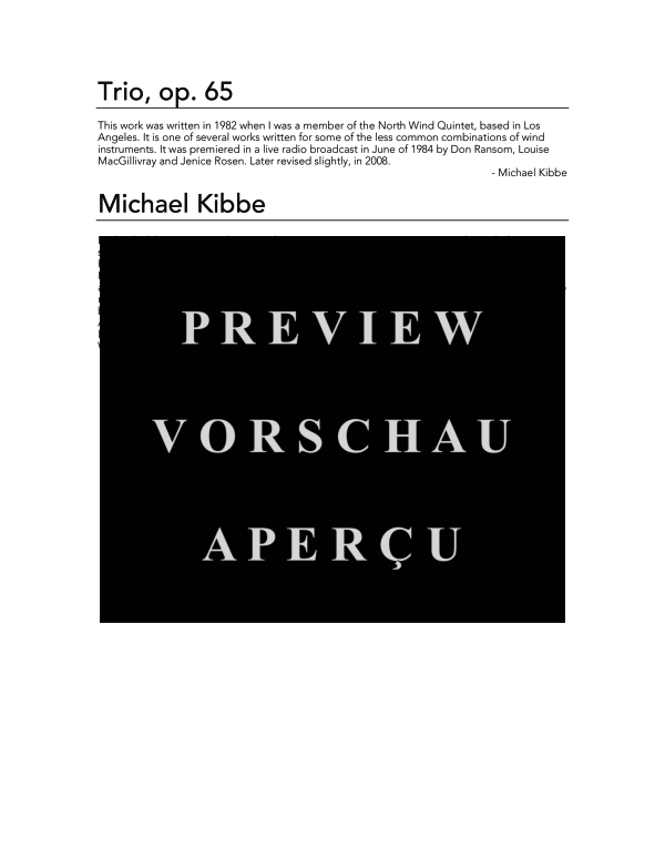 Product gallery: Page 4 of 11 Trio, Op. 65, , (trio clarinet, horn and bassoon)