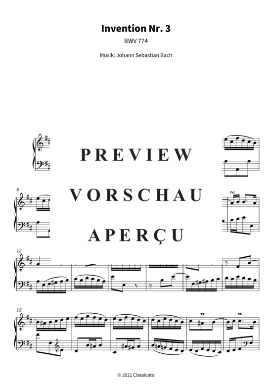 Produktgalerie: Seite 4 von 5 Invention Nr. 3 - BWV 774 , , Klavier Solo