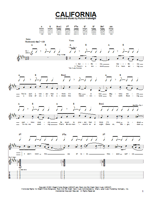 Produktgalerie: Seite 1 von 1 California, Rufus Wainwright, Gitarre