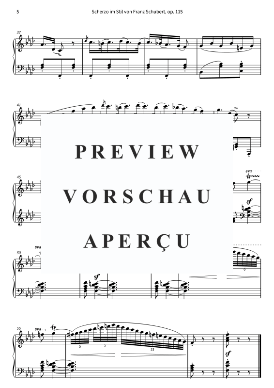 Produktgalerie: Seite 7 von 7 Scherzo im Schubert-Stil über "Ach du lieber Augustin", , Klavier Solo