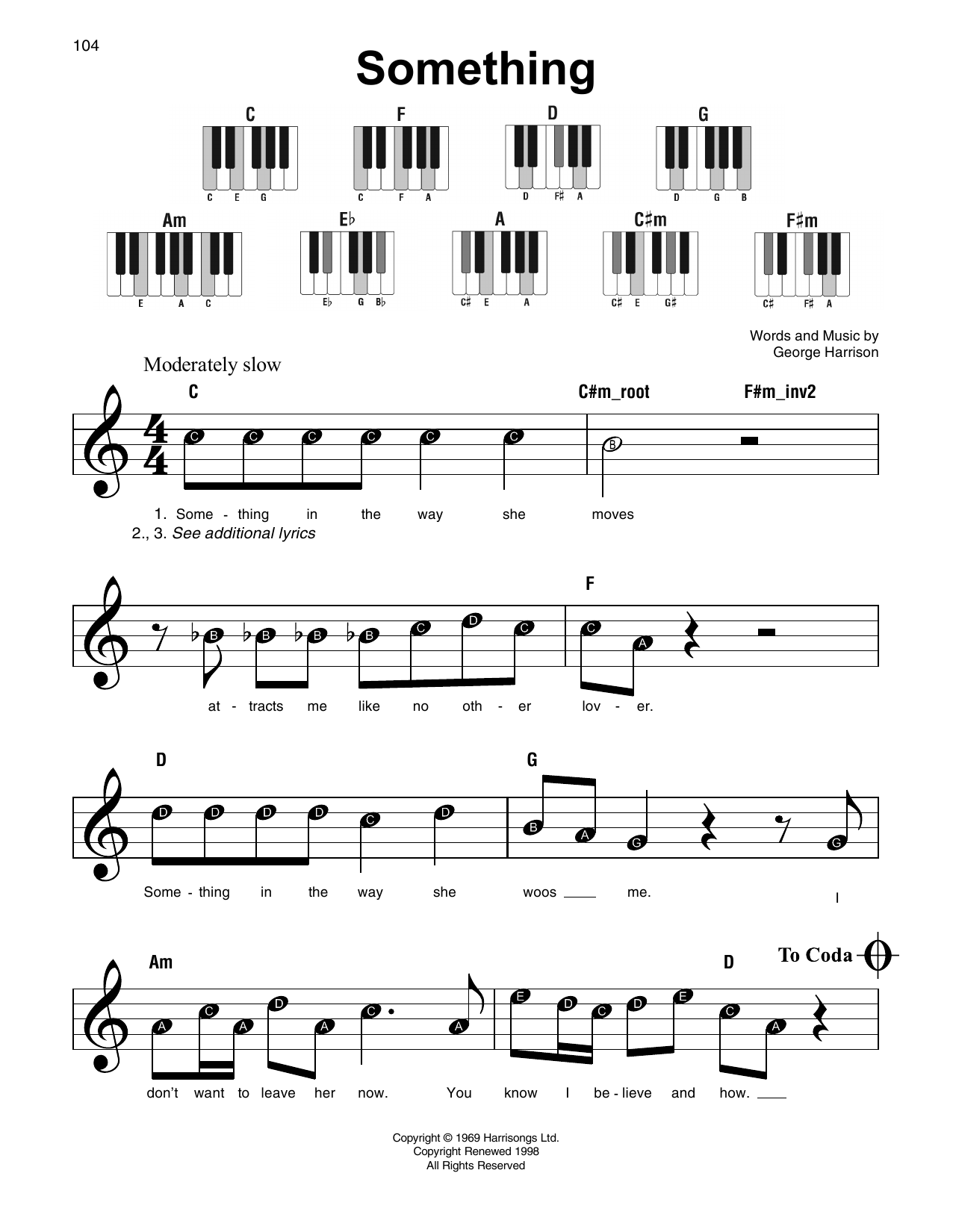 Produktgalerie: Seite 1 von 1 Something, The Beatles, Klavier