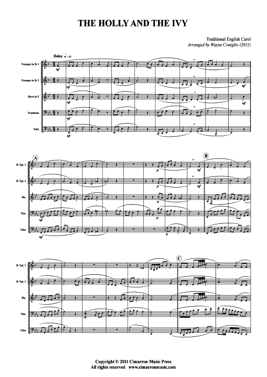 Produktbild zu: The Holly and the Ivy Traditional English