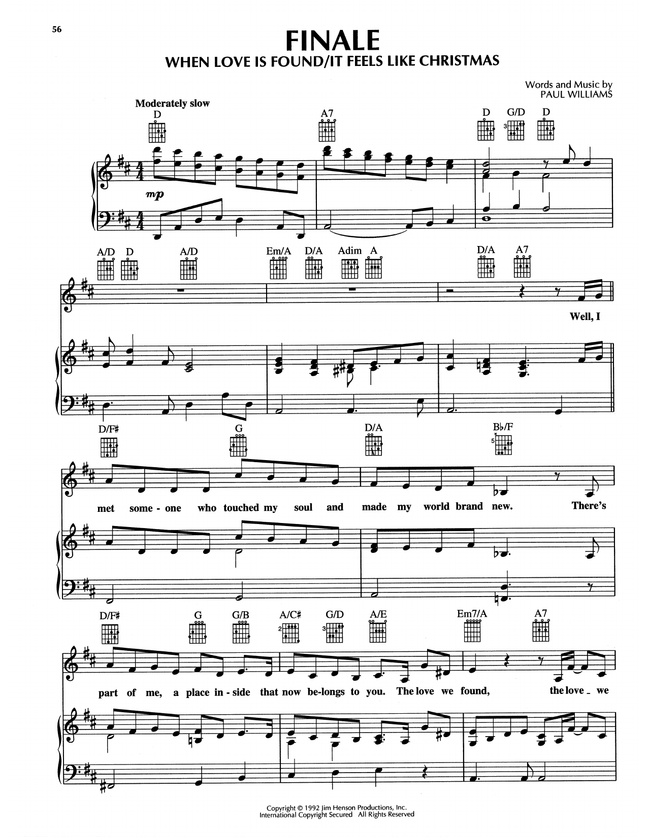 Product picture to: Finale - When Love Is Found/It Feels Like Christmas (from The Muppet Christmas Carol)