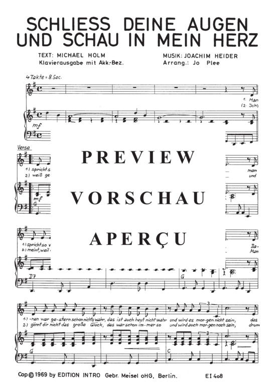 Produktgalerie: Seite 4 von 4 Schließ deine Augen und schau in mein Herz, Illic, 	Bata, Klavier und Gesang