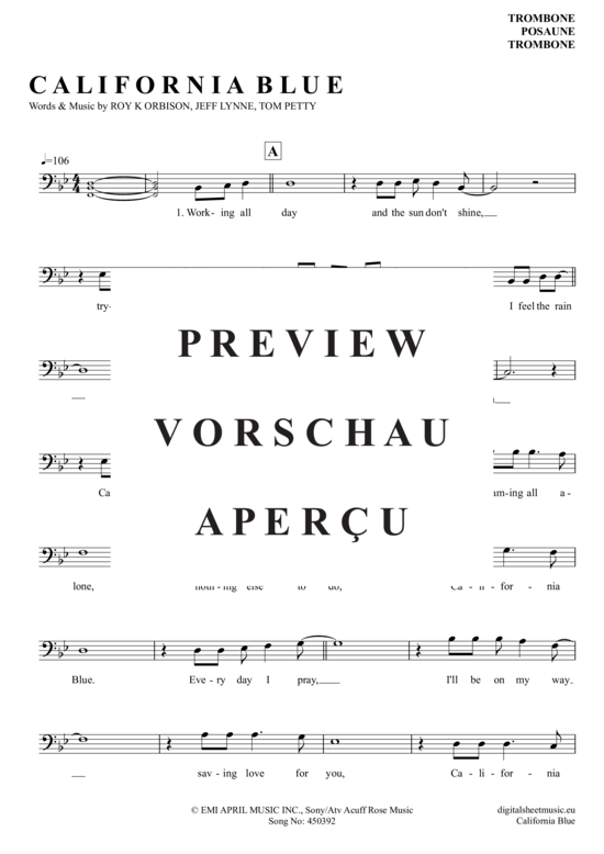 Product gallery: Page 2 of 4 California Blue , Orbison, Roy, (Posaune / Bariton)