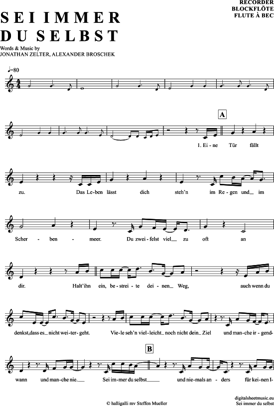 Product gallery: Page 1 of 4 Sei Immer Du Selbst , Zelter, Jonathan, (recorder)