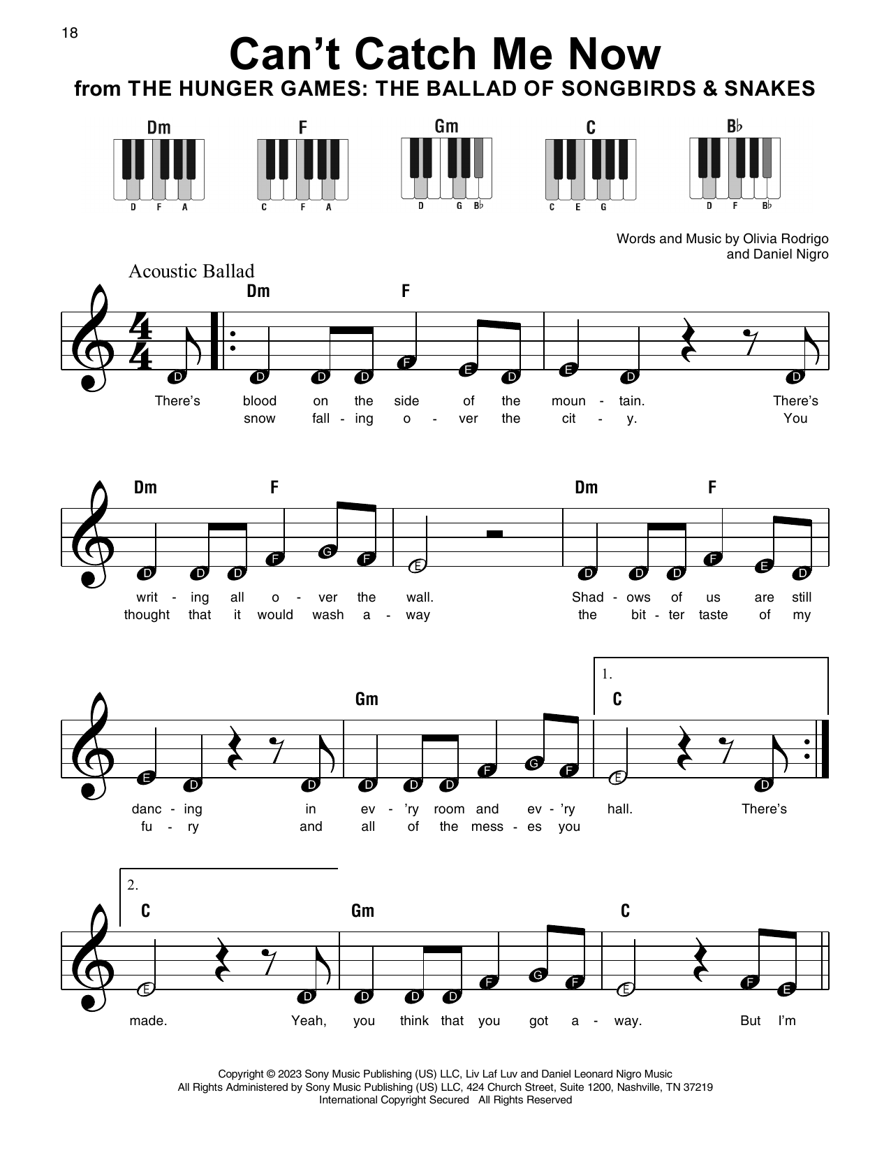Produktbild zu: Can't Catch Me Now (from The Hunger Games: The Ballad Of Songbirds & Snakes)