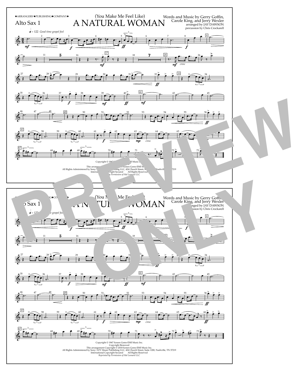 Product picture to: (You Make Me Feel Like) A Natural Woman (arr. Jay Dawson) - Alto Sax 1