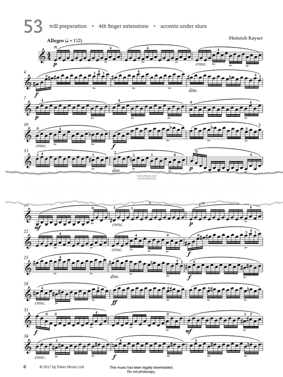 Produktgalerie: Seite 1 von 1 Study No.53 Allegro (from '80 Graded Studies For Violin Book Two'), Heinrich Ernst Kayser, Violine