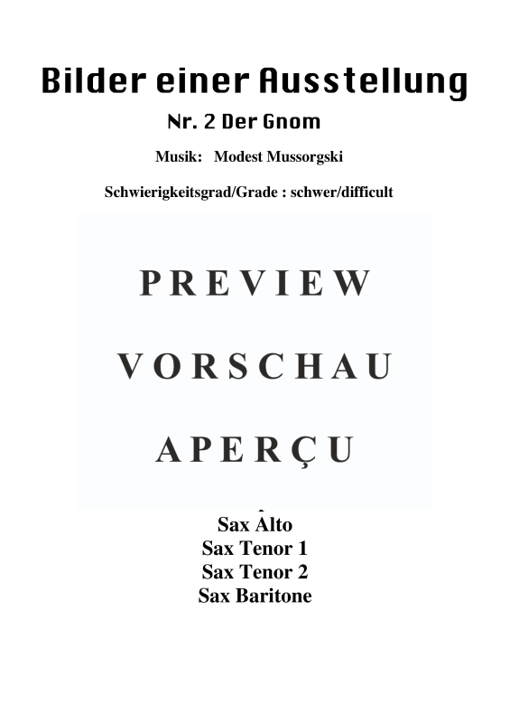 Produktgalerie: Seite 2 von 11 Der Gnom, , Saxophon Quintett