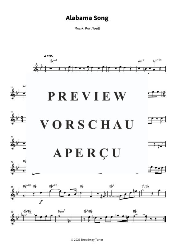 Product gallery: Page 5 of 6 Alabama Song, , Solo Violin - Leadsheet