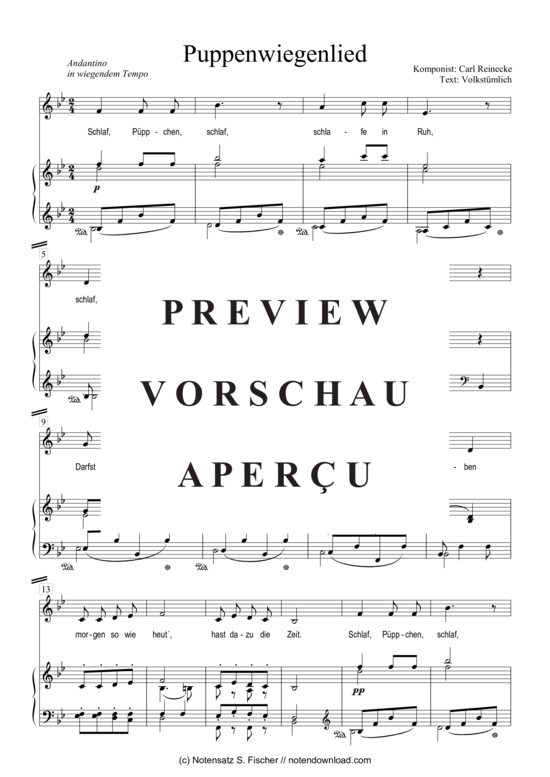 Product gallery: Page 2 of 3 Puppenwiegenlied , , Piano and Voice