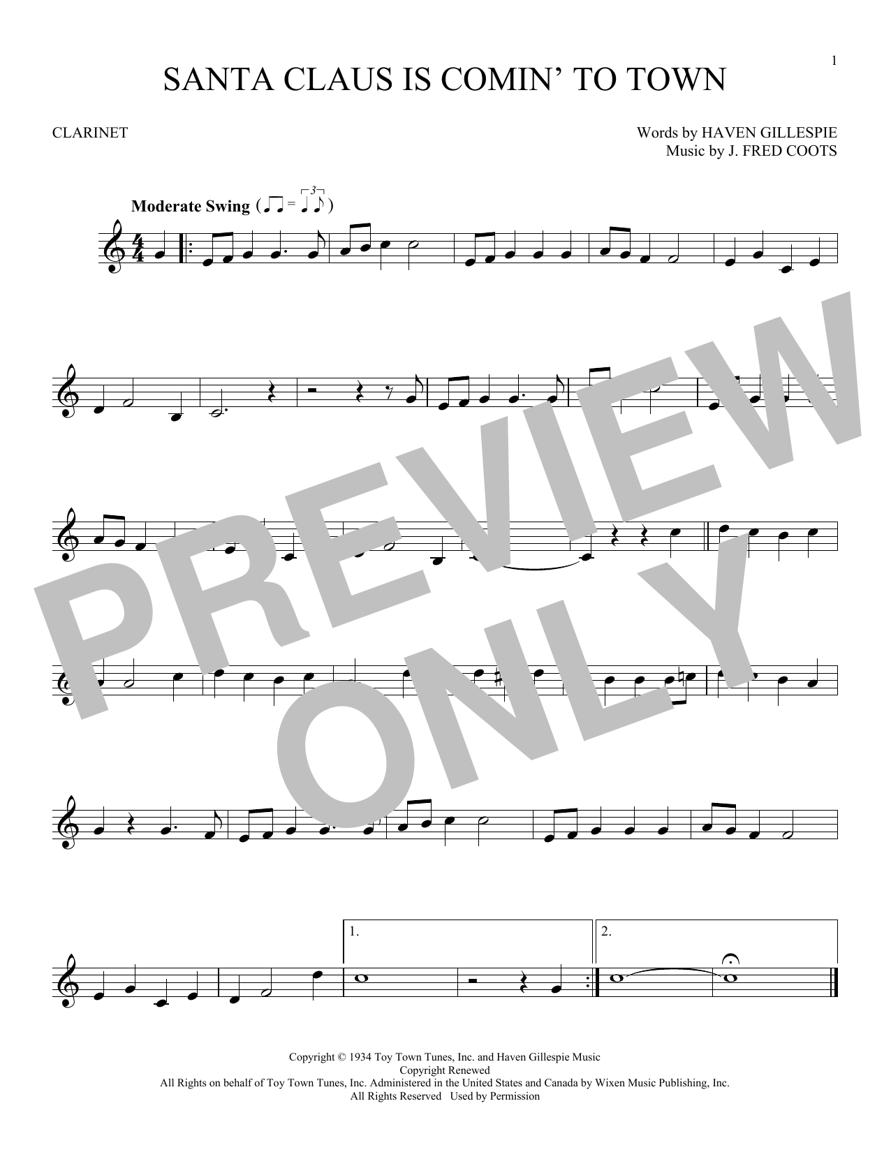 Product gallery: Page 1 of 1 Santa Claus Is Comin' To Town, J. Fred Coots