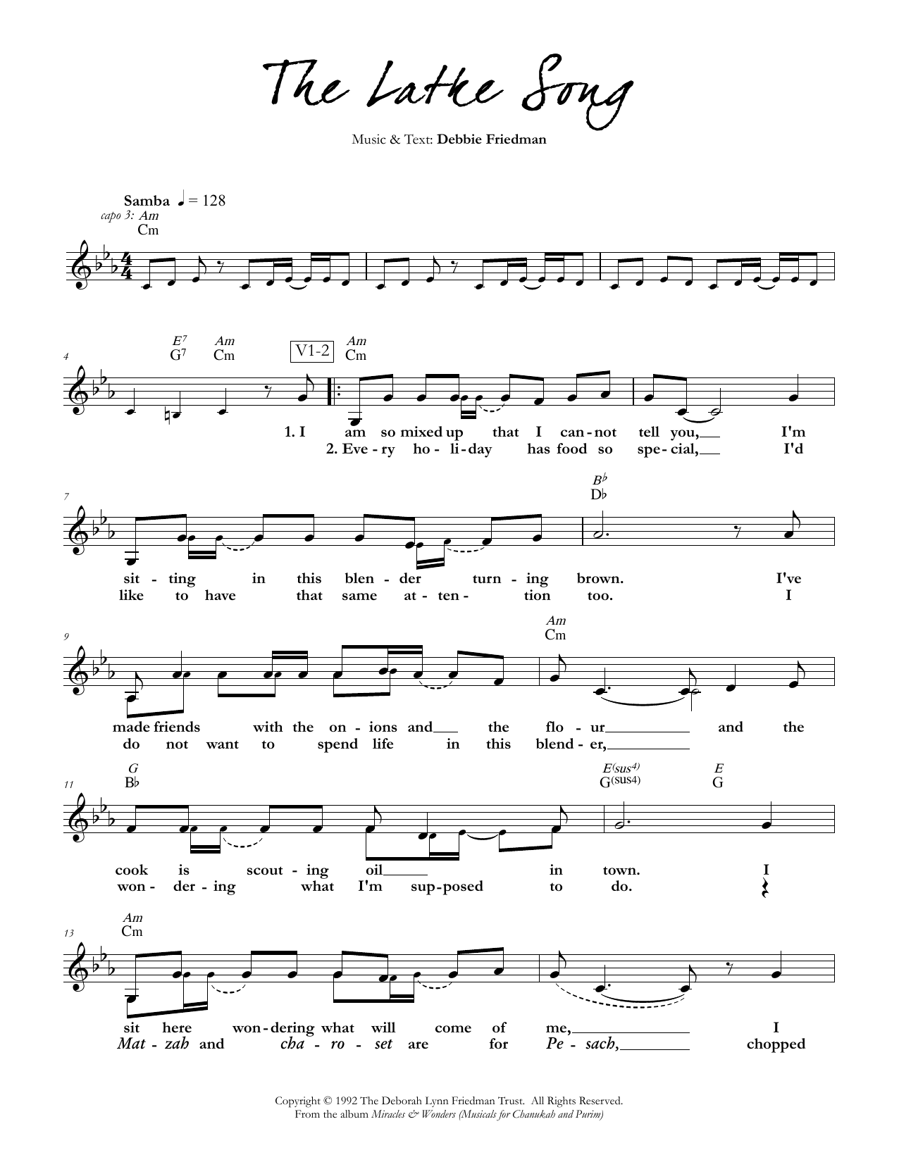 Product gallery: Page 1 of 1 The Latke Song, Debbie Friedman