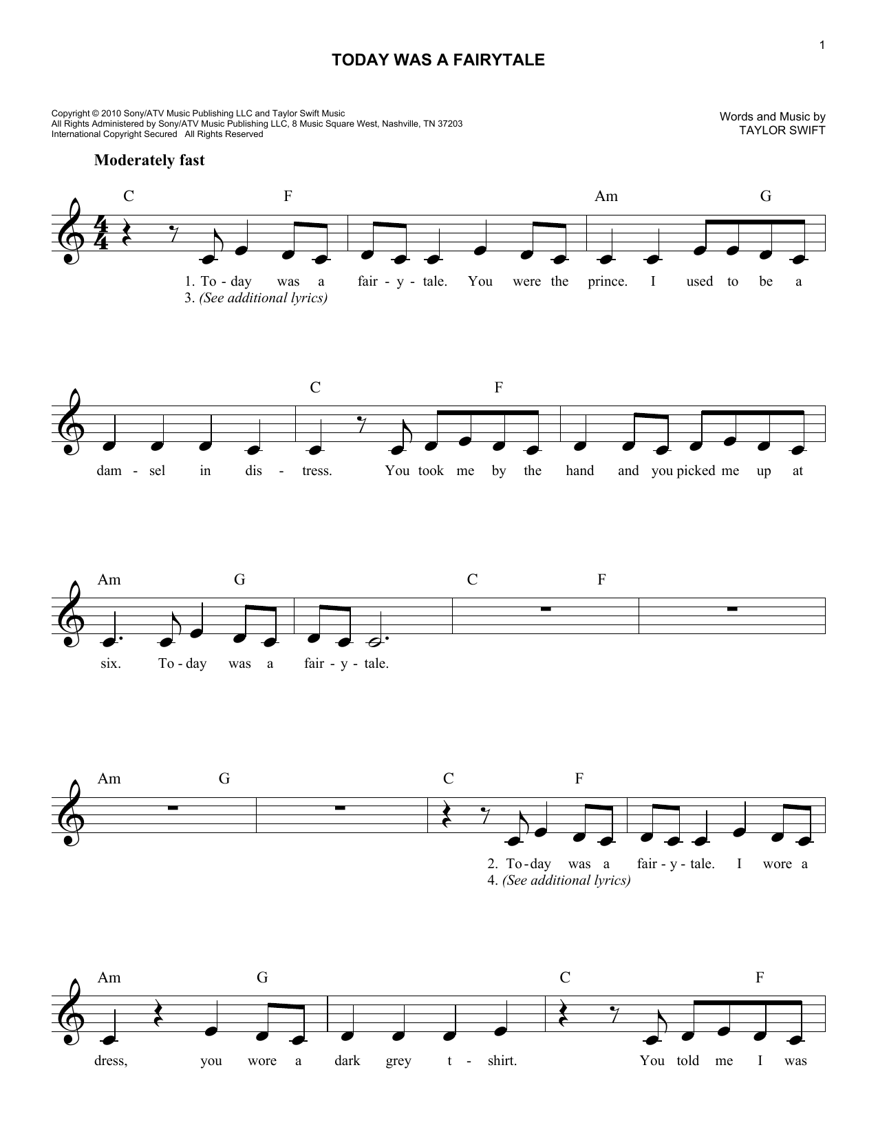 Produktgalerie: Seite 1 von 1 Today Was A Fairytale, Taylor Swift