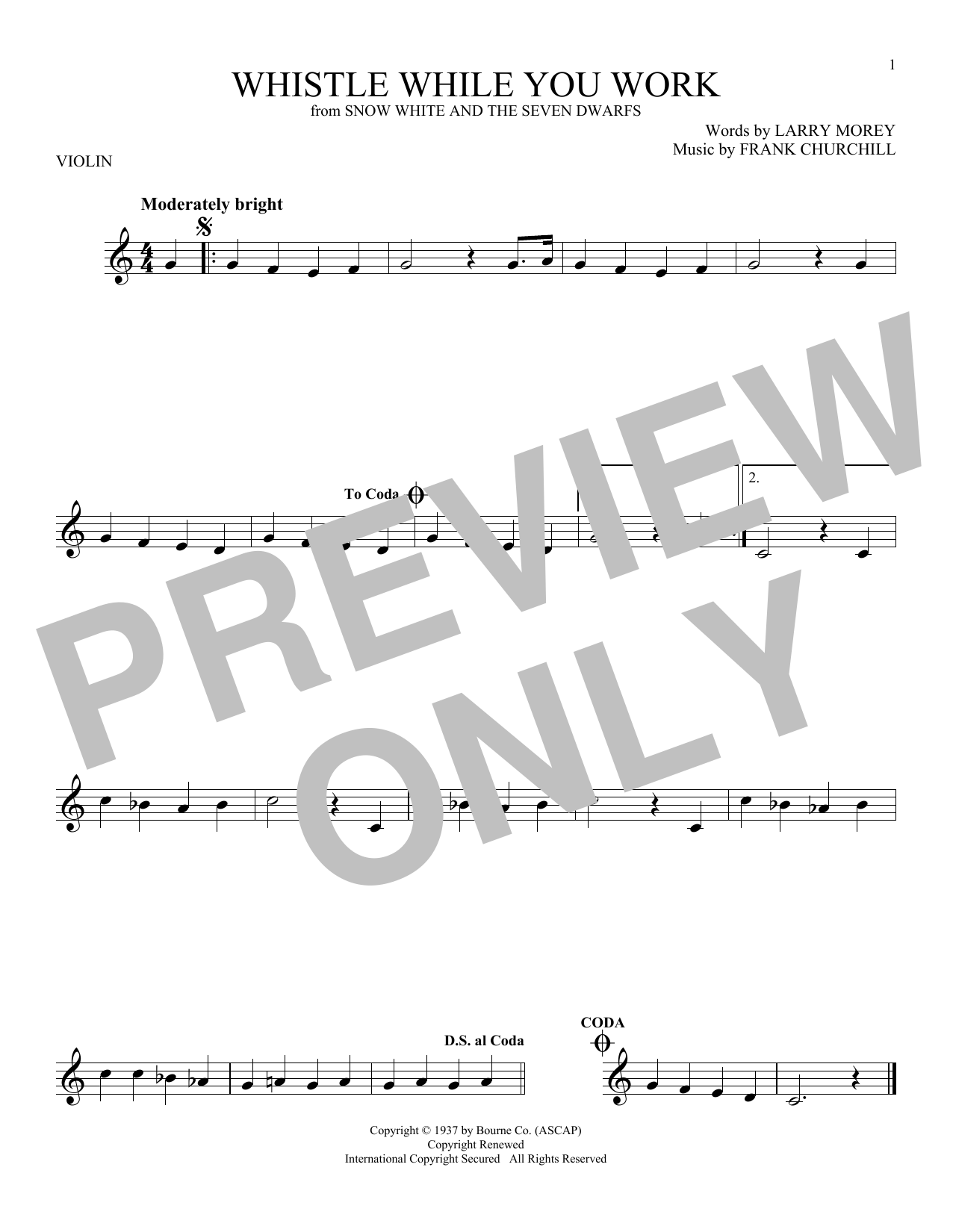 Product gallery: Page 1 of 1 Whistle While You Work (from Snow White And The Seven Dwarfs), Larry Morey & Frank Churchill
