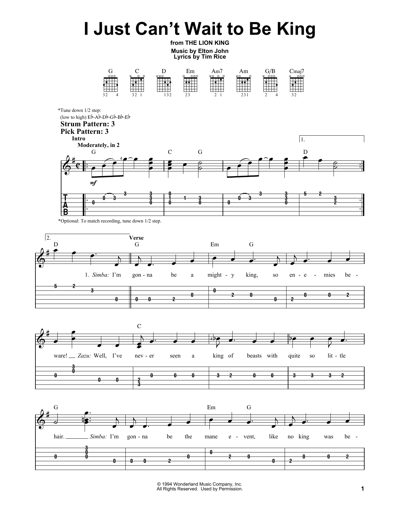 Produktbild zu: I Just Can't Wait To Be King (from The Lion King)