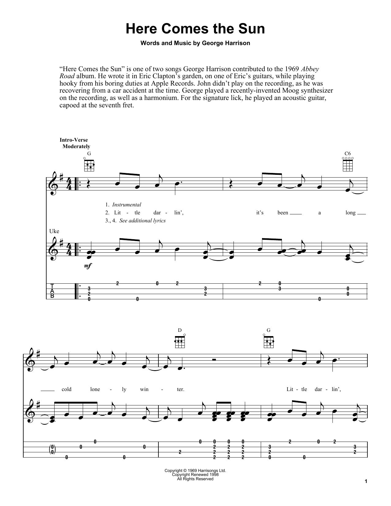 Product gallery: Page 1 of 1 Here Comes The Sun, The Beatles