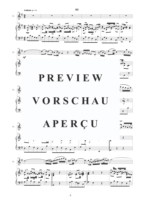 Product gallery: Page 9 of 11 Flute Sonata in E minor BWV 1034, , Flute and Harpsichord/Piano