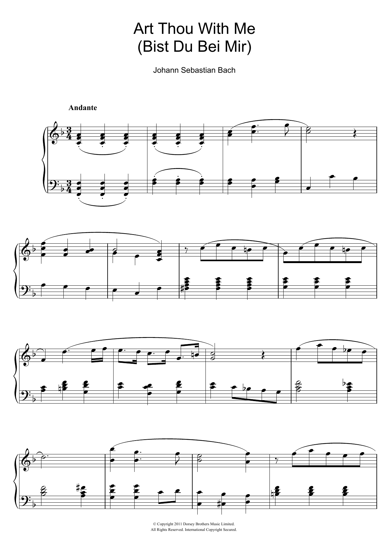 Produktgalerie: Seite 1 von 1 Bist Du Bei Mir (You Are With Me), Johann Sebastian Bach, Klavier