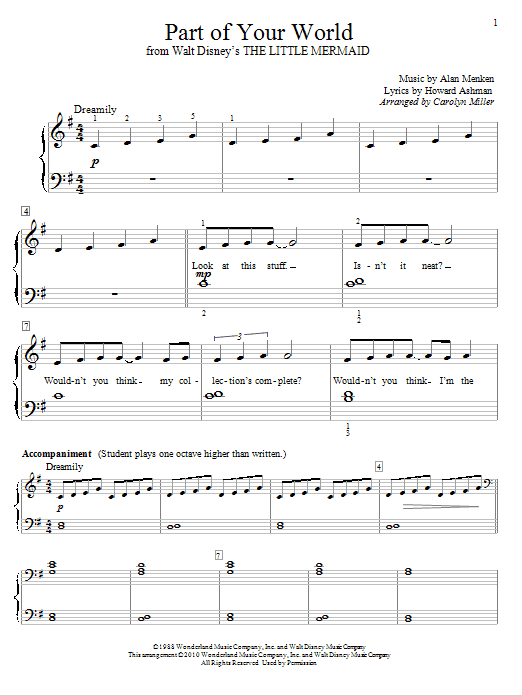 Produktbild zu: Part Of Your World (from The Little Mermaid) (arr. Carolyn Miller)