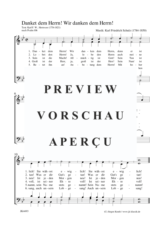 Produktbild zu: Danket dem Herrn! Wir danken dem Herrn!Karl Friedrich Schulz