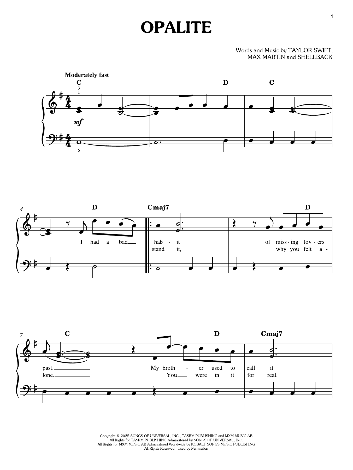 Produktgalerie: Seite 1 von 1 Opalite, Taylor Swift, Klavier