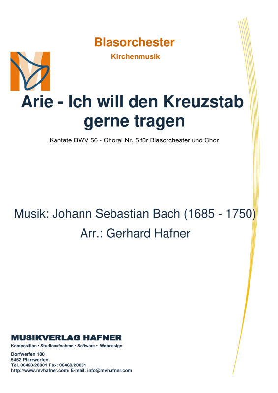 Product picture to: Arie - Ich will den Kreuzstab gerne tragenJohann Sebastian Bach