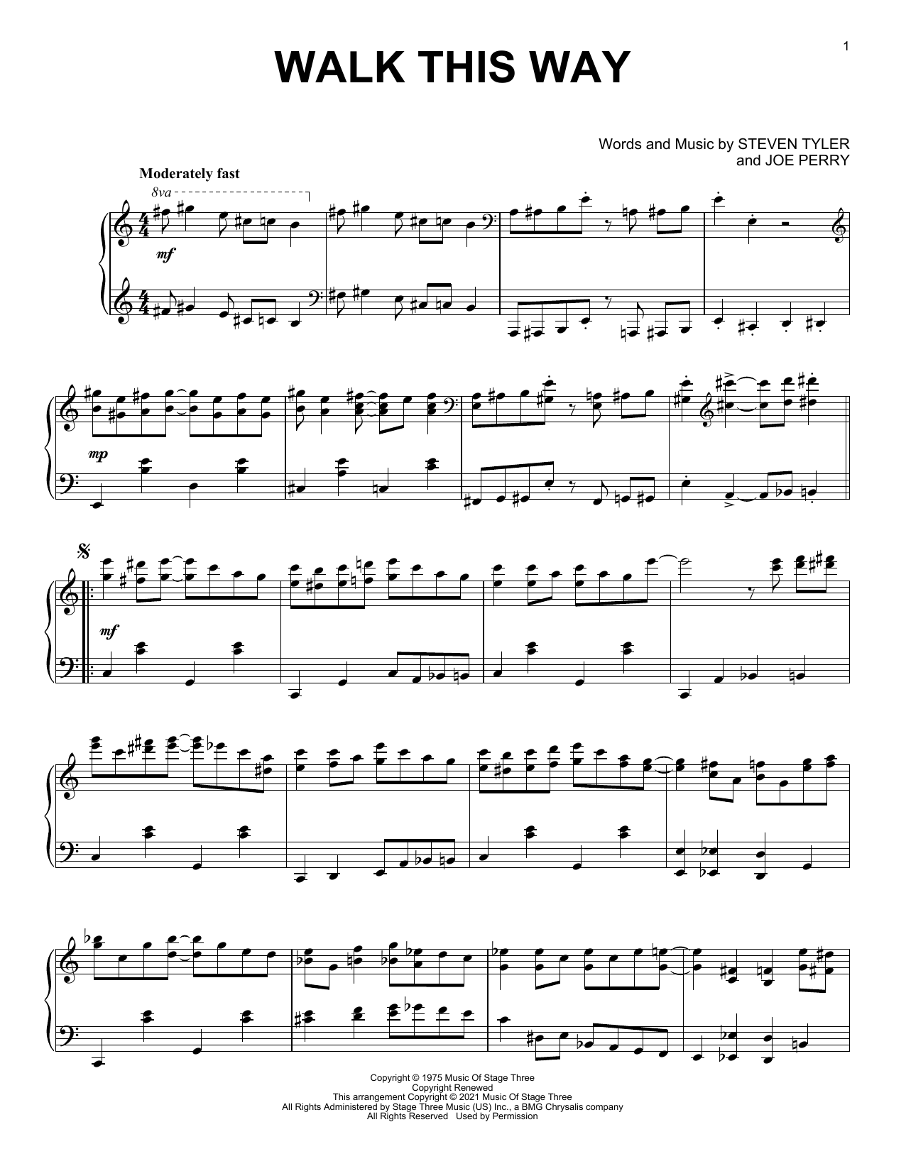Product gallery: Page 1 of 1 Walk This Way [Classical version] (arr. David Pearl), Aerosmith