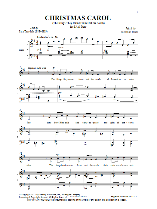 Produktbild zu: Christmas Carol (The Kings They Came Out From The South)